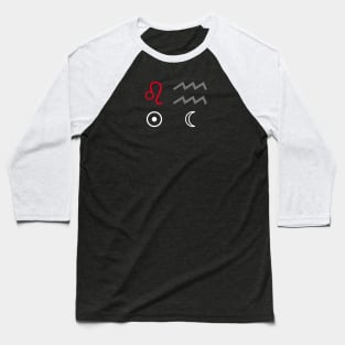 Leo Sun Aquarius Moon Zodiac Sign Baseball T-Shirt